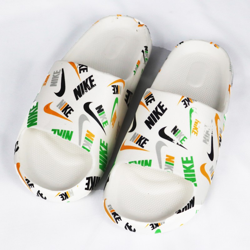 White And Cream Color NIKKE Waterproof Slide Slipper Sandal For Men